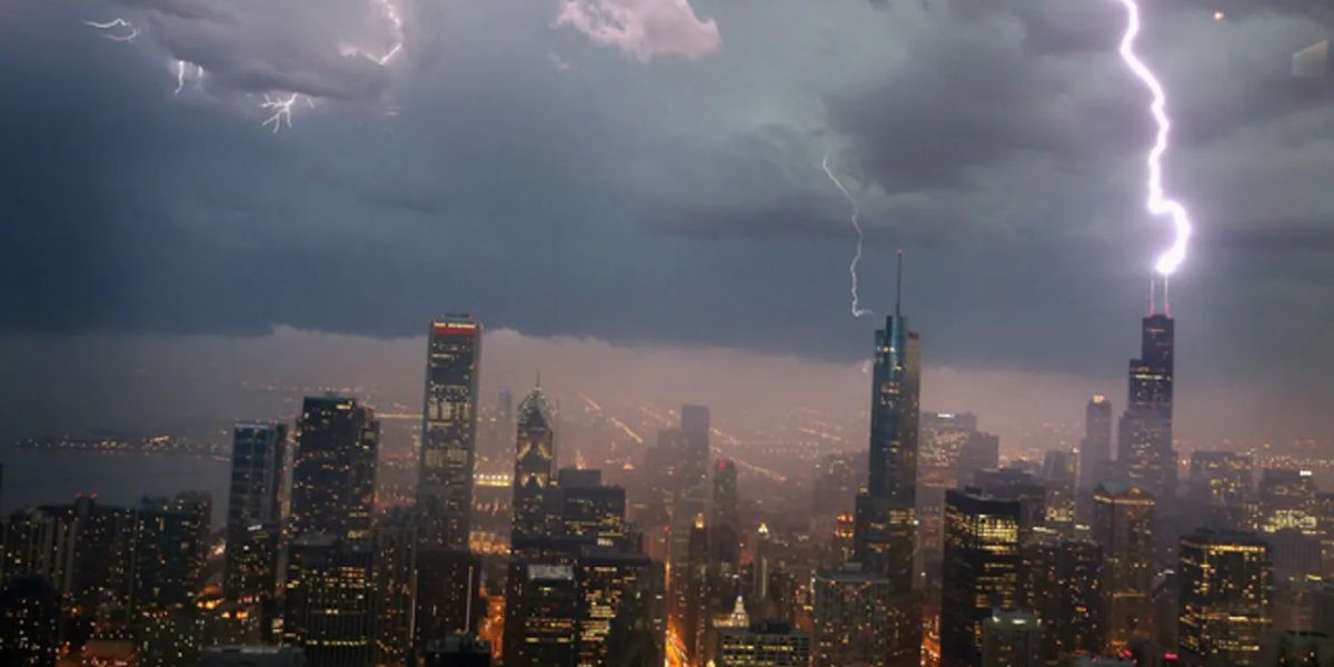 Severe Thunderstorms Batter Chicago Area Fall-like Temperatures and Power Outages Follow