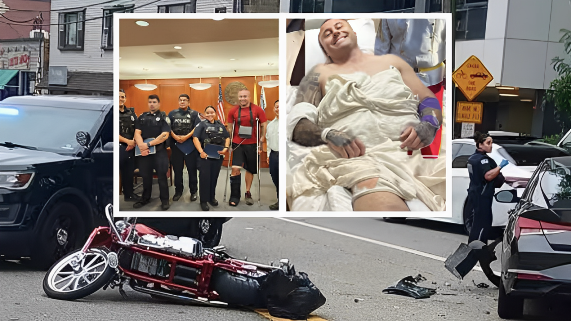 Volunteer Firefighter in Motorcycle Crash Thanks Edgewater Officers Who Helped Save His Life!