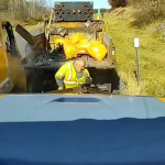 Shocking Moment NY Highway Worker Dodges Death as Truck Smashes DOT Vehicles