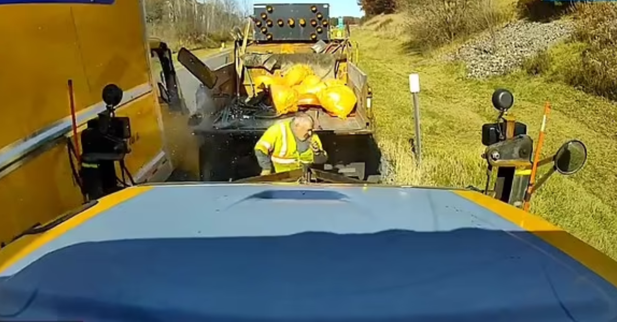 Shocking Moment NY Highway Worker Dodges Death as Truck Smashes DOT Vehicles