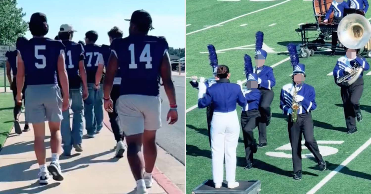 Heartwarming Moment: Football Team Cheers on Rival Marching Band at Texas Competition!