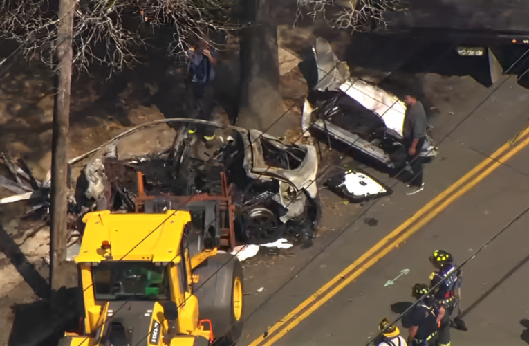 Tragedy Strikes: Speeding Tesla Explodes in Fire, Killing Two in NYC Suburb!