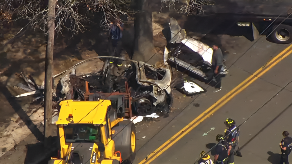 Tragedy Strikes: Speeding Tesla Explodes in Fire, Killing Two in NYC Suburb